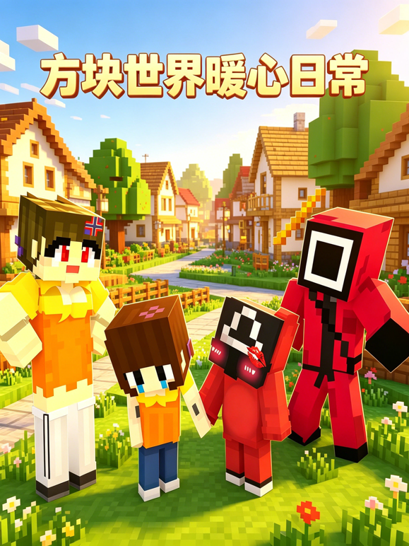 方块世界暖心日常海报