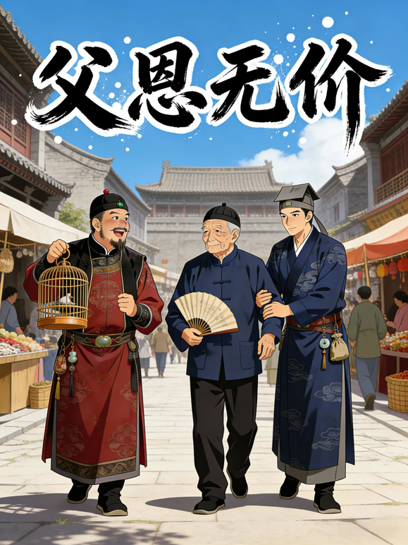 父恩无价动态漫画海报