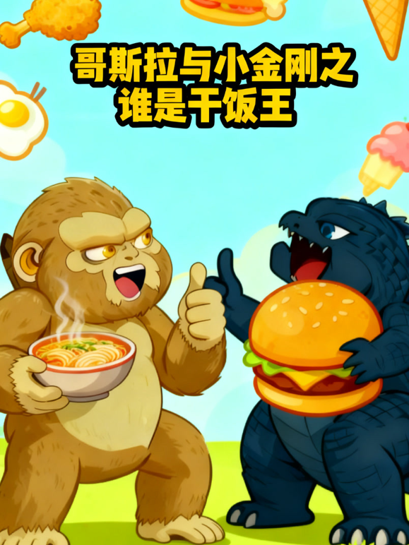哥斯拉与小金刚之谁是干饭王海报