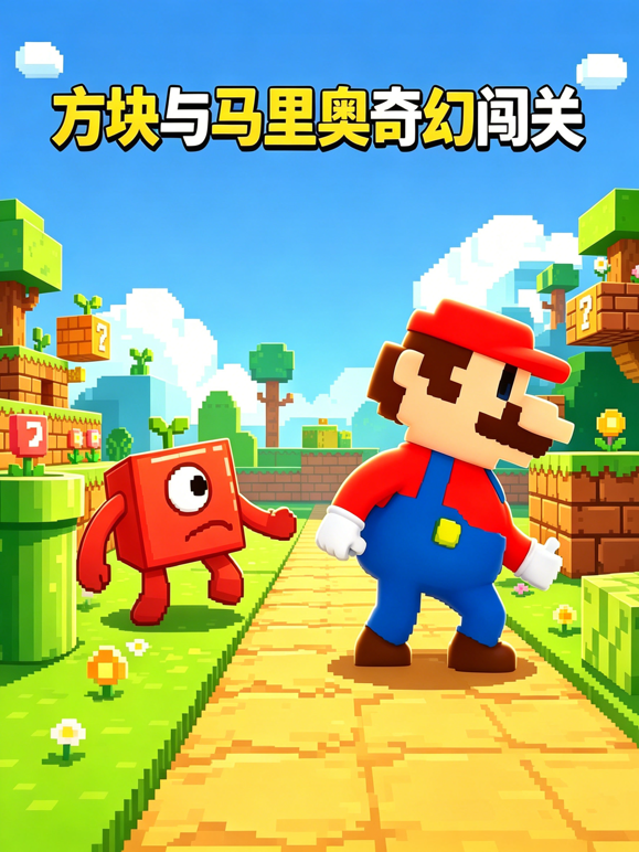 方块与马里奥奇幻闯关海报
