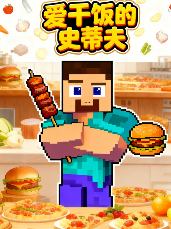 爱干饭的史蒂夫海报