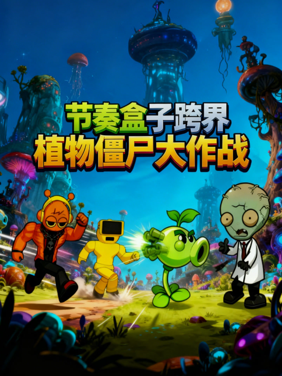 节奏盒子跨界植物僵尸大作战海报