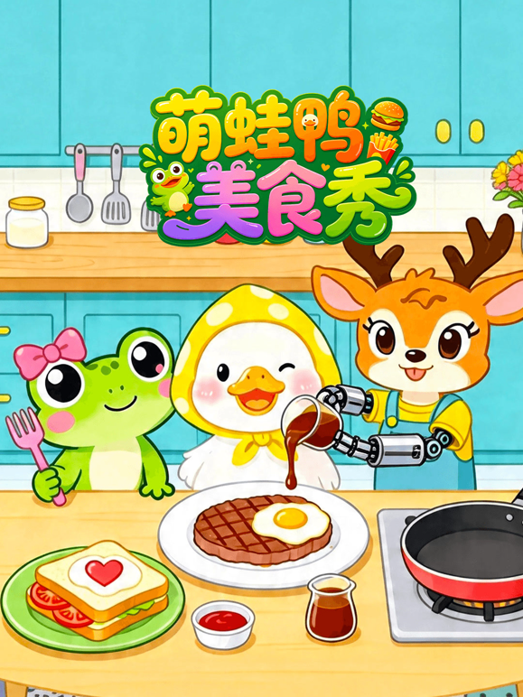 萌蛙鸭美食秀海报