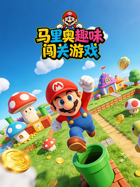 马里奥趣味闯关游戏海报