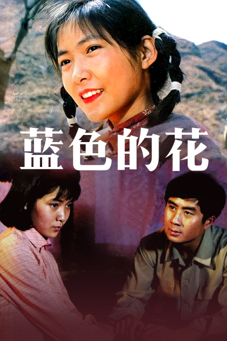 蓝色的花海报
